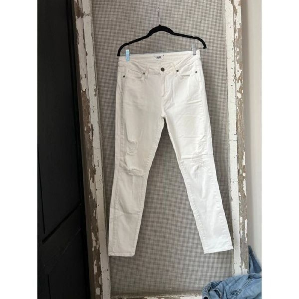 PAIGE‎ New Women's White Skinny Ripped Jeans Size 30